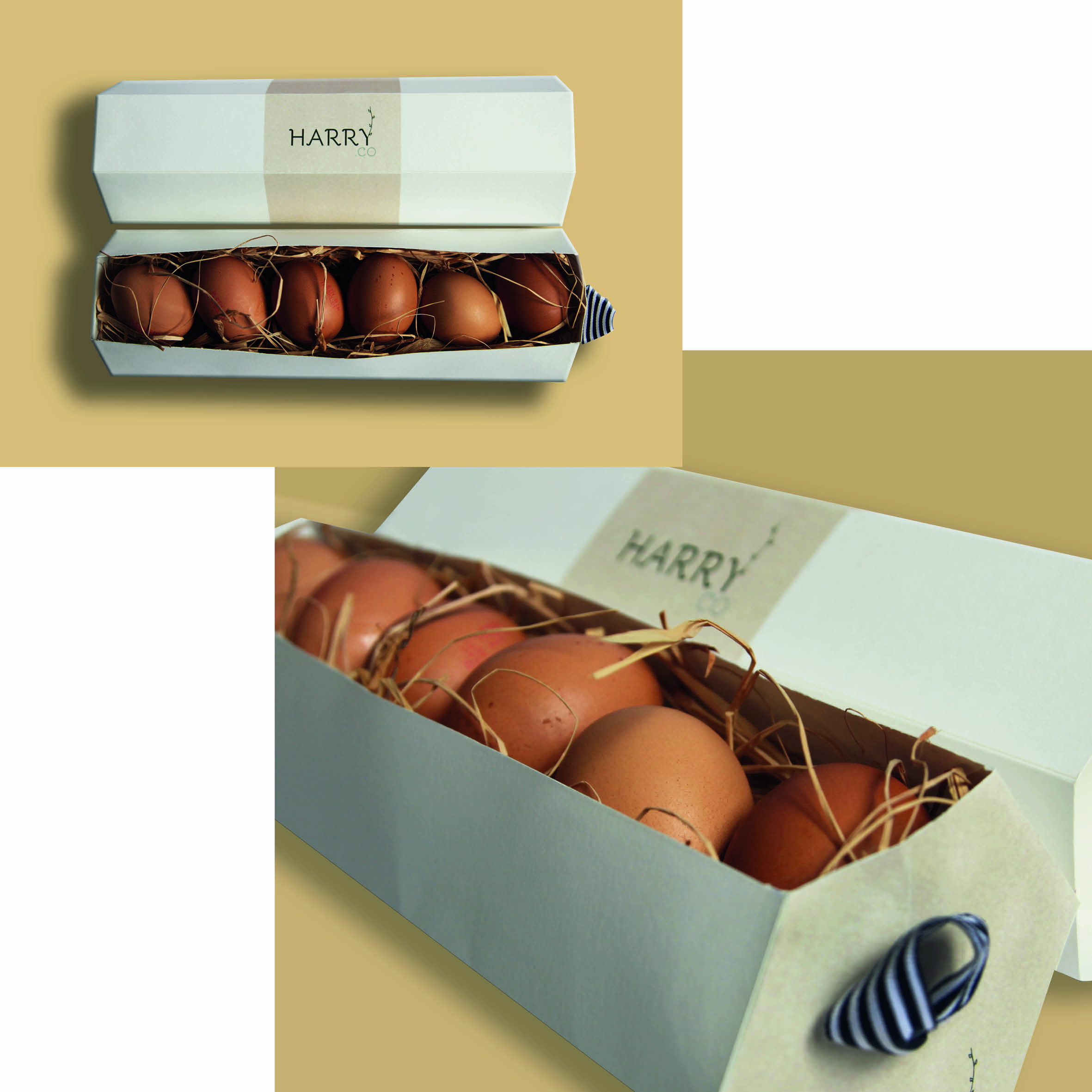 two eggs packaging of harry.co urban farm.